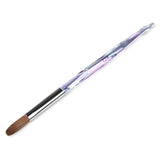 Alexnailart Acrylic Nail Brush Round Head Nail Art Painting Pen with Symphony Crystal Handle Nail Design Manicure Tool (12#)