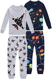Pajamas For Boys Children Airplane Rocket Clothes Kids Pants Set 4 Pieces Sleepwea