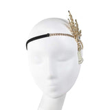1920's Flapper Headband Great Gatsby Leaf Medallion Pearl Headpiece Bridal Tiara Hair Accessories