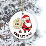 2020 Christmas Tree Ornament, Merry Christmas Masked Santa Claus Toilet Paper