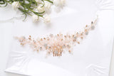 Denifery Crystal Bridal Hair Piece Bridal Hair Accessories Bridal Hair Comb Wedding Headpiece Wedding Hair Piece Wedding Hair Accessories (Rose Gold)