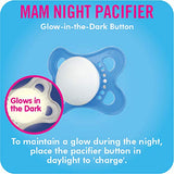 MAM Night Pacifiers (2 Pack, 1 Sterilizing Pacifier Case), Pacifiers 0-6 Months