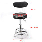 Adjustable Hydraulic Garage Work Shop Chair Seat Swivel Stool w/PU Leather Cushioned Backrest Footrest, Office Dental Lab Massage Spa Tattoo Salon Bar Kitchen