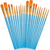 Soucolor Acrylic Paint Brushes Set, 20Pcs Artist Paintbrushes Paint Brushes