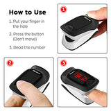 Fingertip Pulse Oximeter, Blood Oxygen Saturation Monitor with Alarming Beep
