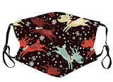 Kids Chirstmas Print Reusable Face Bandanas Cute Holiday Breathable Cloth Face