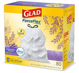 Glad ForceFlex Tall Kitchen Drawstring Trash Bags 13 Gallon White Trash Bag