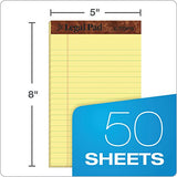 TOPS The Legal Pad Writing Pads, 5" x 8", Jr. Legal Rule, Canary Paper, 50 Sheets