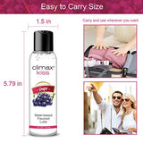 Climax Water Based Grape Flavored Natural Lube, 4oz Kissable Non Sticky Slippery