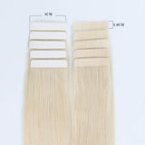Sixstarhair 50g Tape in Hair Extensions Ash Blonde Color 60 Light Blonde Hair Extensions Luxury Human Hair Extensions For Salon Beautiful Color [Color 60 Ash Blonde 16inch]