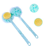 bretoes 2 Pack Shower Brush Sponge Loofah 2 in 1 Body Scrubber Exfoliating Shower Ball (A, Blue)