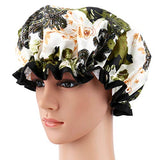 Shower Cap, ESARORA 4 PACK Bath Cap Designed for Women Waterproof Double Layer