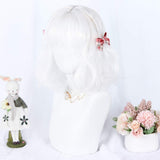 MCOSER 35cm Japan and South Korea Wig Air Bang Paragraph With Daily Harajuku White Color Lolita Wig