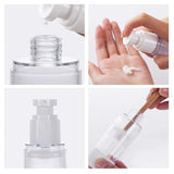 100ML / 3.4oz 3Pcs Transparent Ounce Empty PS Plastic Airless Vacuum Pump Press Bottle Jar Pot Vial Container For Cosmetic Makeup Serums Cream Lotion Travel Toiletries Liquid Toner Sample