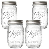 Ball Regular Mouth Mason Jars with Lids and Bands, 16-Ounces (4-Pack)