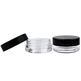Beauticom 3G/3ML Round Clear Jars with Black Lids for Small Jewelry, Holding/Mixing Paints, Art Accessories and Other Craft Supplies - BPA Free (Quantity: 1000pcs)