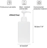 Pump Bottle, 15oz/450ml Refillable Plastic Empty Lotion Soap Dispenser Liquid Container for Shampoo or Body Wash, 2 Pack White