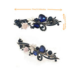 4 Packs Heart Shaped Crystal Butterfly Flower Vintage Hair Barrettes Peacock Rhinestones French Hair Clip Bridal Wedding Formal Event Jewelry Accessory for Women Girls