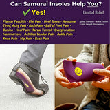 Samurai Insoles Ninjas Arch Support Shoe Inserts- Plantar Fasciitis, Flat Feet