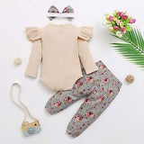 Renotemy Infant Baby Clothes Girl Newborn Outfits Long Sleeve Romper Pants Set