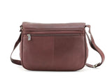 Bacci Large Flap Over Triple Compartment Shoulder Bag With Included Cosmetic Bag