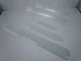 3 pc Genuine Czech, Etched, Crystal Glass, Classy Clear, Manicure/Pedicure Files-set of 3 with 2 Protective Tubes