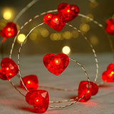 BOHON Fairy String Lights 10 ft 40 LEDs Red Heart Shaped Twinkle Fairy Lights