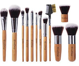 EmaxDesign 12 Pieces Makeup Brush Set Professional Bamboo Handle Premium