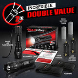 GearLight LED Tactical Flashlight S1000 [2 Pack] - High Lumen, Zoomable, 5 Modes