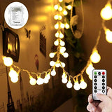 WERTIOO 33ft 100 LEDs Battery Operated String Lights Globe Fairy Lights