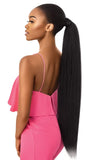 Outre PRETTY QUICK Salon-Quality Ponytail Straight Long Bulk-Free Wrap Around Pony Sleekest Finish Secure High Heat Resistant Synthetic - JUMBO KINKY STRAIGHT 30" (1B)