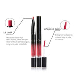 UNIQUE2U 7 Color Matte Lip Gloss Lip Liner Pencil, Double-End Long Lasting Waterproof Lipstick Set |Color Enhancer, Plumper Pen |Define Lips for a Fuller Look (7pcs B)