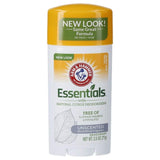 Arm & Hammer Essentials Natural Deodorant, Unscented 2.5oz, 4 Pack