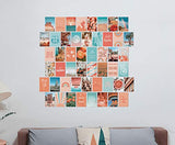 Artivo Peach Teal Aesthetic Wall Collage Kit, 50 Set 4x6 inch, VSCO Girls Bedroom Decor