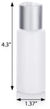 2 oz Clear Natural Refillable Plastic Squeeze Bottle with Silver Metal Disc Cap Top - (12 Pack)