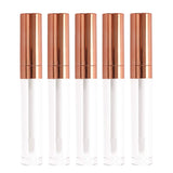 Coobbar 6ml 5pcs Empty Refillable Bottle Lip Gloss Tube Lip Balm Bottle Container Beauty Tool Mini Sample Bottle (Gold)