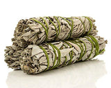 Premium California White Sage 4 Inch Smudge Sticks - 3 Pack. Use for Home Cleansing