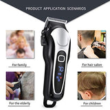 Professional Rechargeable Wireless Hair Clipper Without Cord for Family Razor Barber Cutting Use With Guide Combs… (BLACK)