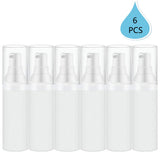 1 OZ Airless Pump Frosted Bottle Empty Refillable Travel Lotion Containers. Plastic Cosmetic Dispenser for Liquid foundation, Lotion, Essential oil, Shampoo (Pack of 6)
