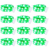 St. Patrick's Day 12 Pack Led Fairy Lights Battery Operated String Lights Waterproof Silver