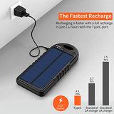 Solar Charger, 10000mAh Wireless Solar Power Bank, 18W Power Delivery USB C Charge