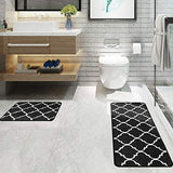 Carvapet 2 Pieces Microfiber Moroccan Trellis Non-Slip Soft Kitchen Mat Bath Rug