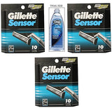 Sensor Refill Cartridges, 10 Count (Pack of 3) w/Free Trial Size Dep Packette