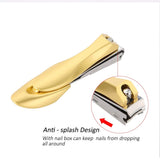 Nail Clippers with Gift Box, Manicure Nail Cutter Stainless Steel Finger Toenail Clipper Mantis Design for Men Women Kids(L-Gold)