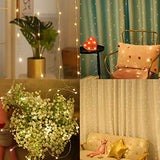 HOME LIGHTING Window Curtain String Lights, 300 LED 8 Lighting Modes Fairy Copper