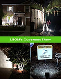 LITOM 12 LEDs Solar Landscape Spotlights, IP67 Waterproof Solar Powered Wall Lights