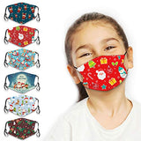 6Pcs Kids Cute Cartoon Face Bandanas Cute Dinosaur Reusable Cotton Face