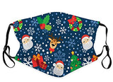 Kids Chirstmas Print Reusable Face Bandanas Cute Holiday Breathable Cloth Face