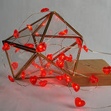 BOHON Fairy String Lights 10 ft 40 LEDs Red Heart Shaped Twinkle Fairy Lights