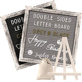 Tukuos Double Sided Felt Letter Board with Rustic Wood Frame,750 Precut Gold